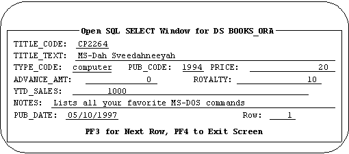 OSQL Select Command