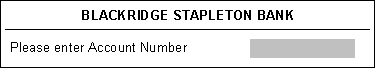 Account Number Entry